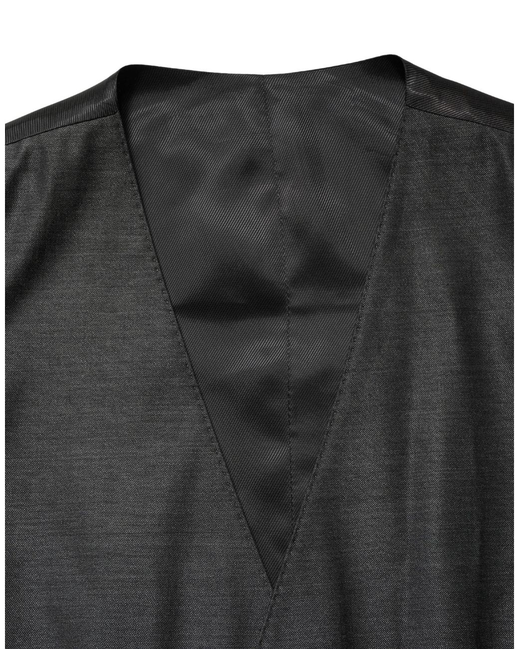 Dolce & Gabbana Black Wool Dress Formal Waistcoat Vest Virgin Silk for men