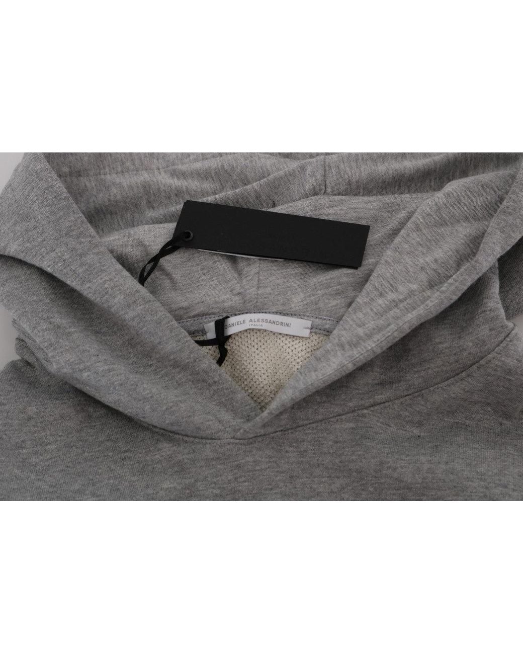 Daniele Alessandrini Pullover Hodded Cotton Sweater Gray Tsh1350 for men
