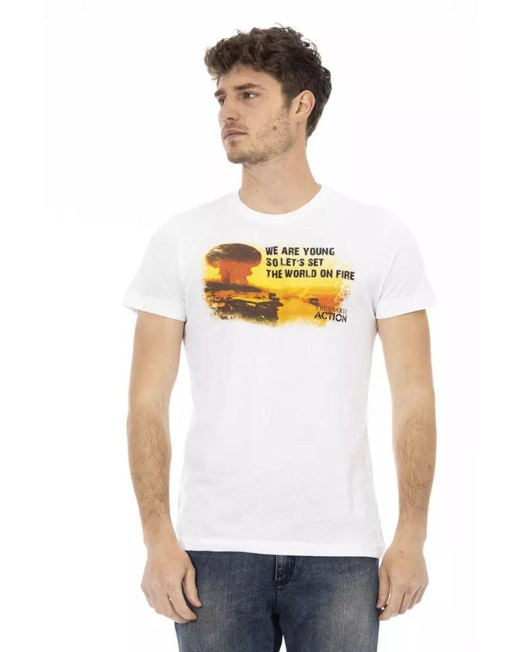 TRUSSARDI ACTION White Cotton Men T for men