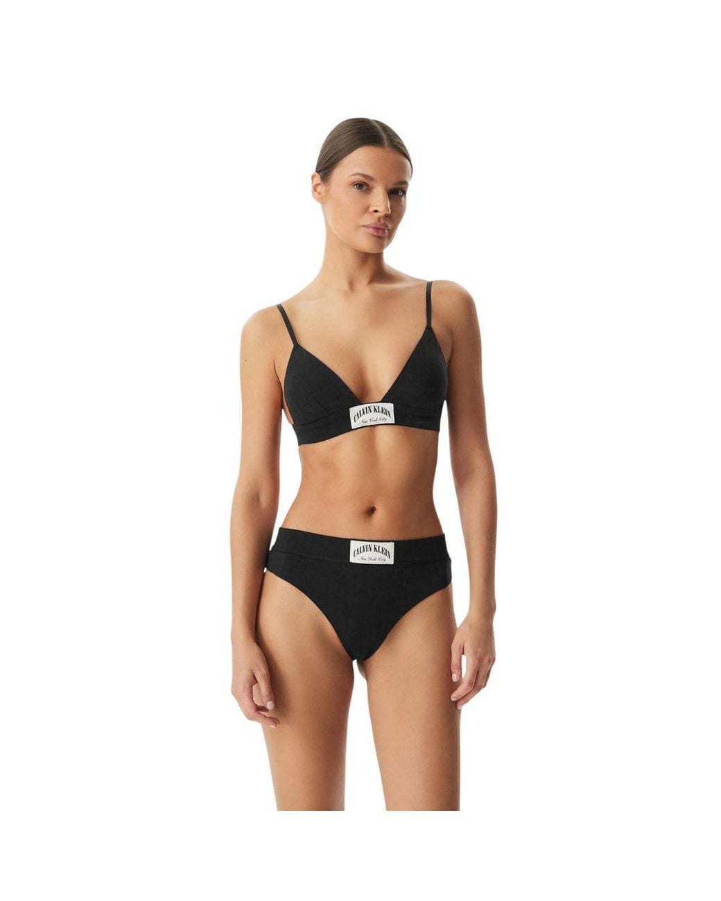 Calvin Klein Black Cotton Bra