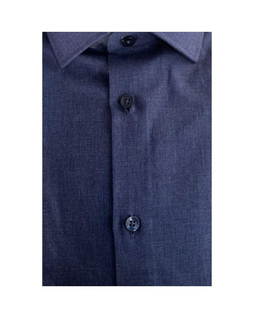 Baldinini Blue Cotton Shirt for men