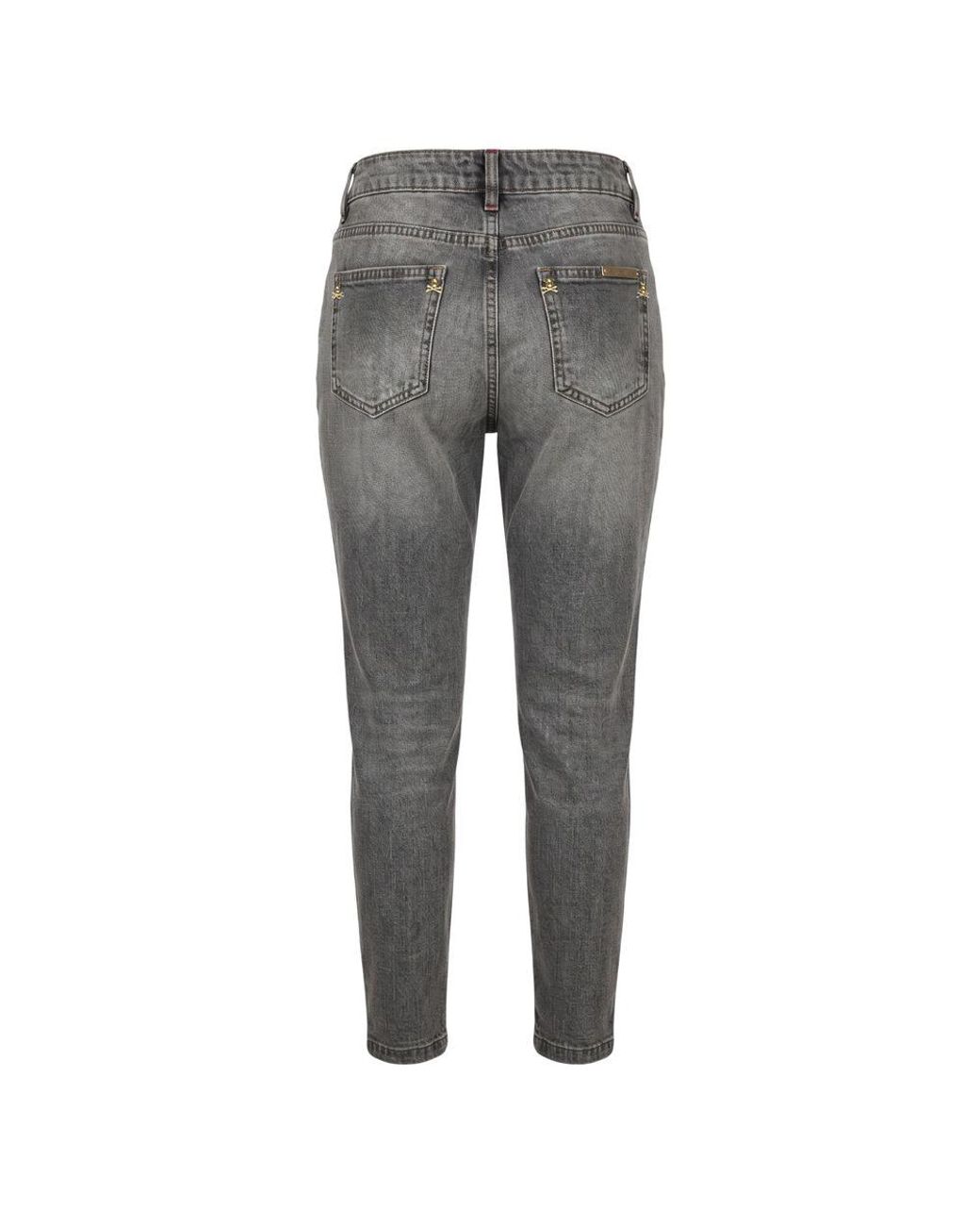 Philipp Plein Gray Grey Cotton Jeans