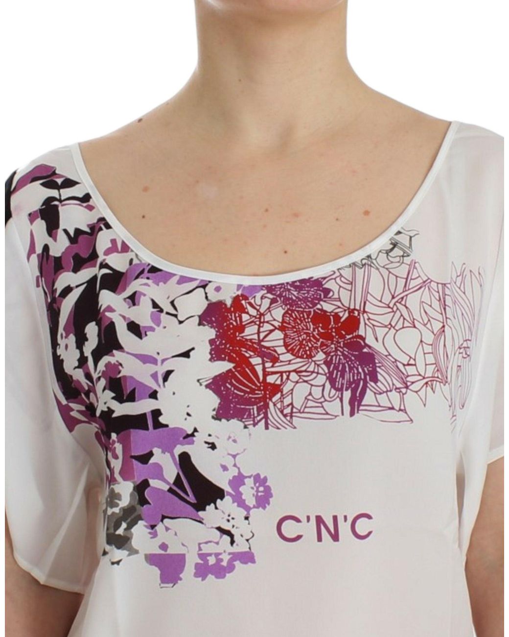 CoSTUME NATIONAL Gray Motive Print Blouse