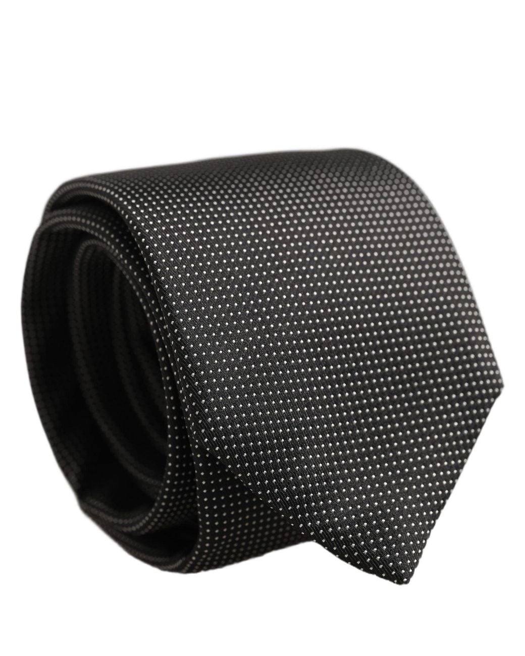 Dolce & Gabbana Black Silk Micro Polka Dot Adjustable Tied Necktie Tie for men
