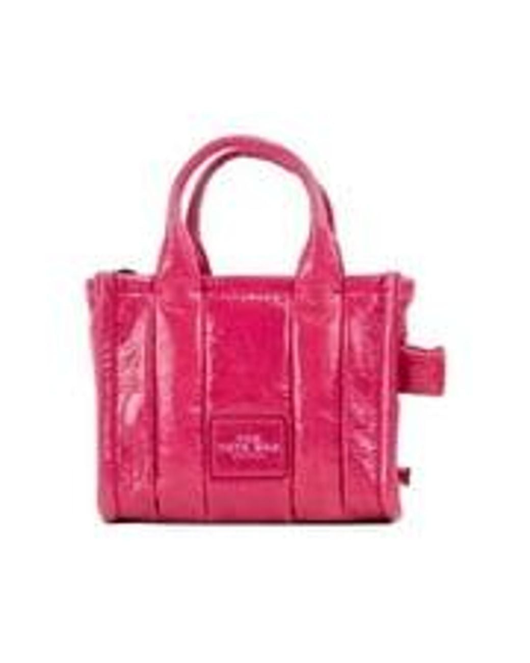Marc Jacobs Pink The Shiny Crinkle Micro Tote Leather Crossbody Bag Handbag