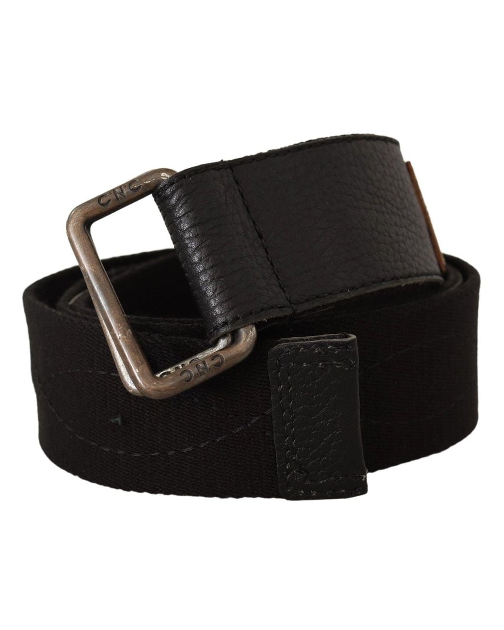 CoSTUME NATIONAL Black Cotton Ducati Metal Buckle Belt