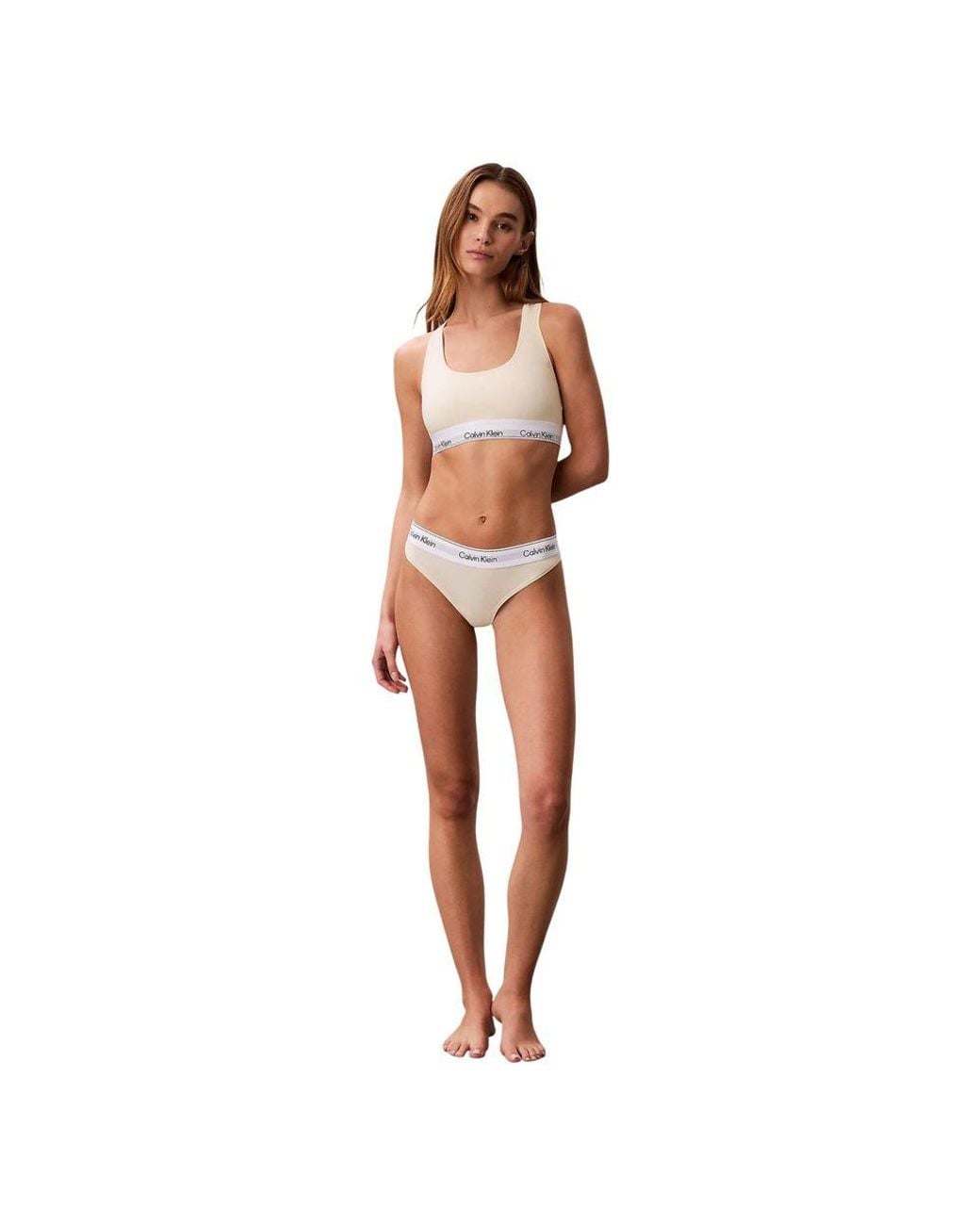 Calvin Klein Multicolor Beige Cotton Bra