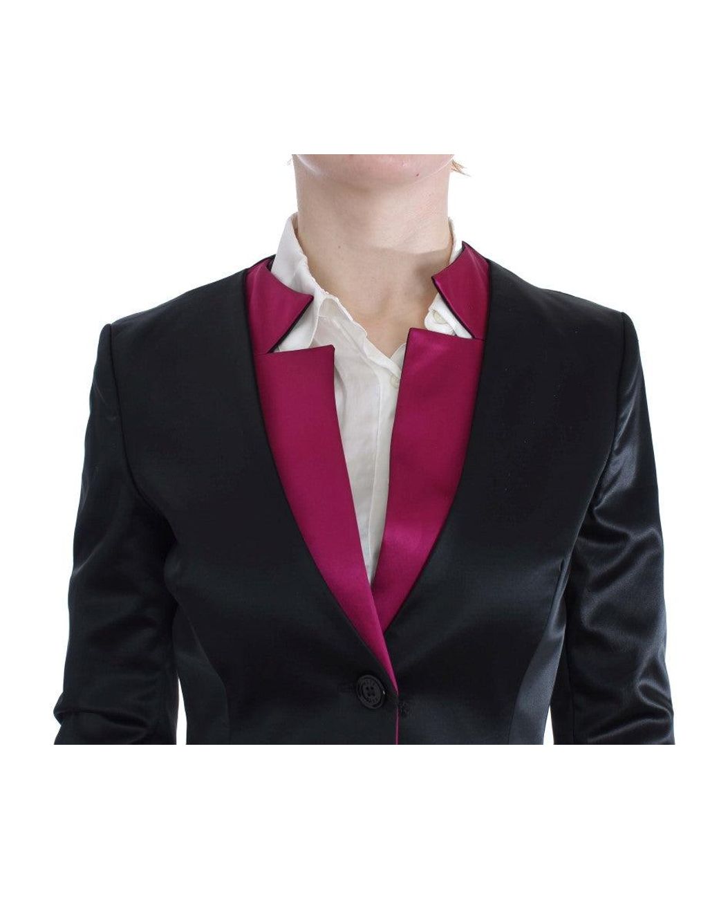 Exte Black Pink Two Piece Suit Skirt & Blazer