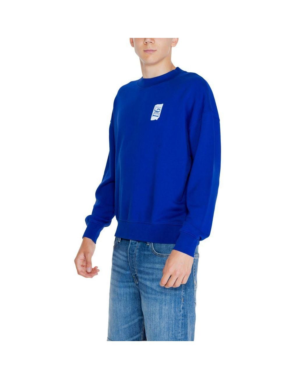 Replay Blue Cotton Sweater for men
