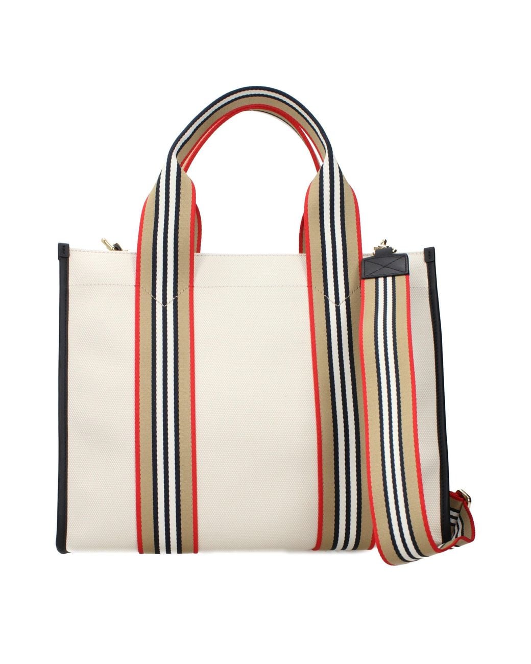 Burberry Red Beige Fabric Handbag