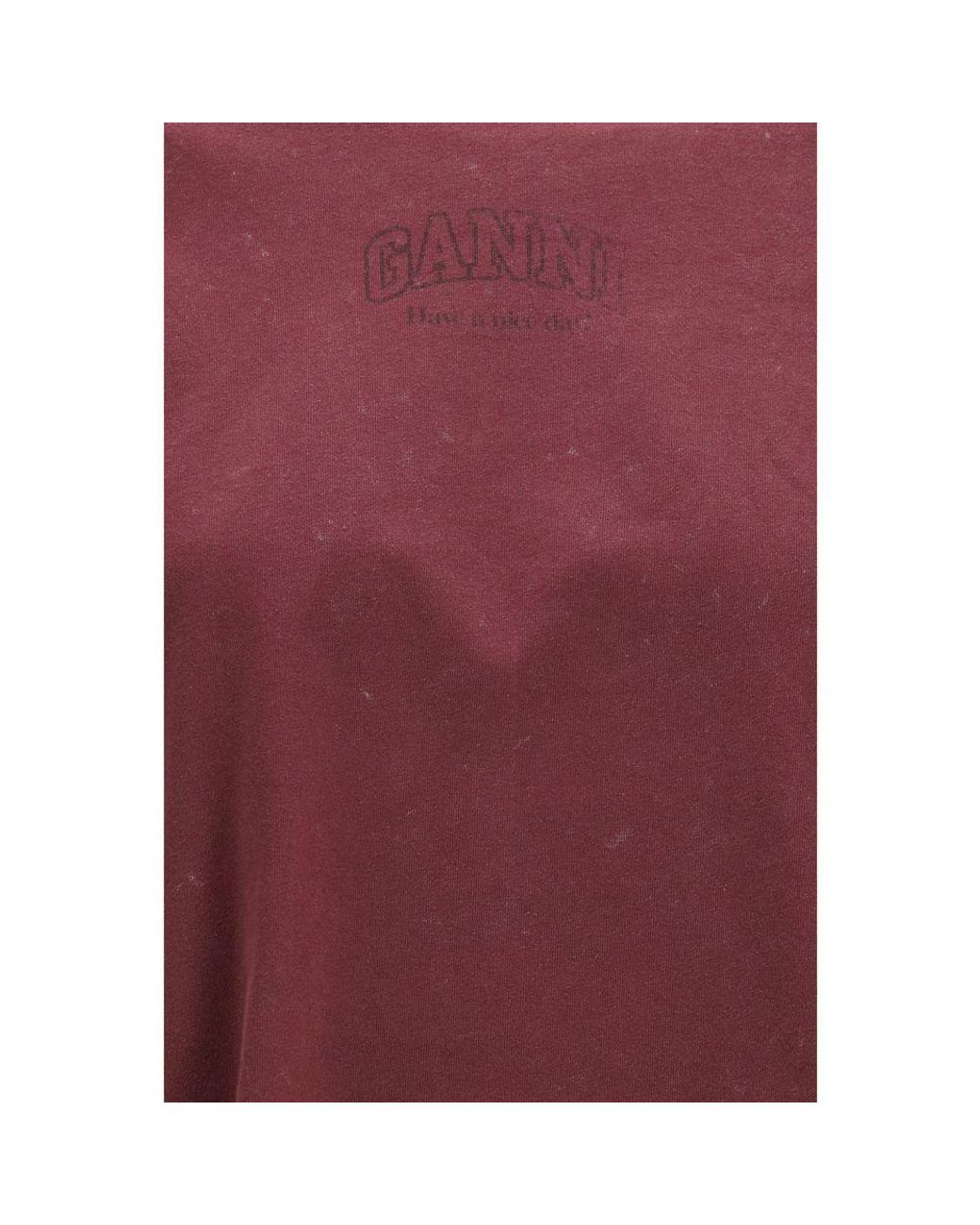 Ganni Red Cotton Sweatshirt