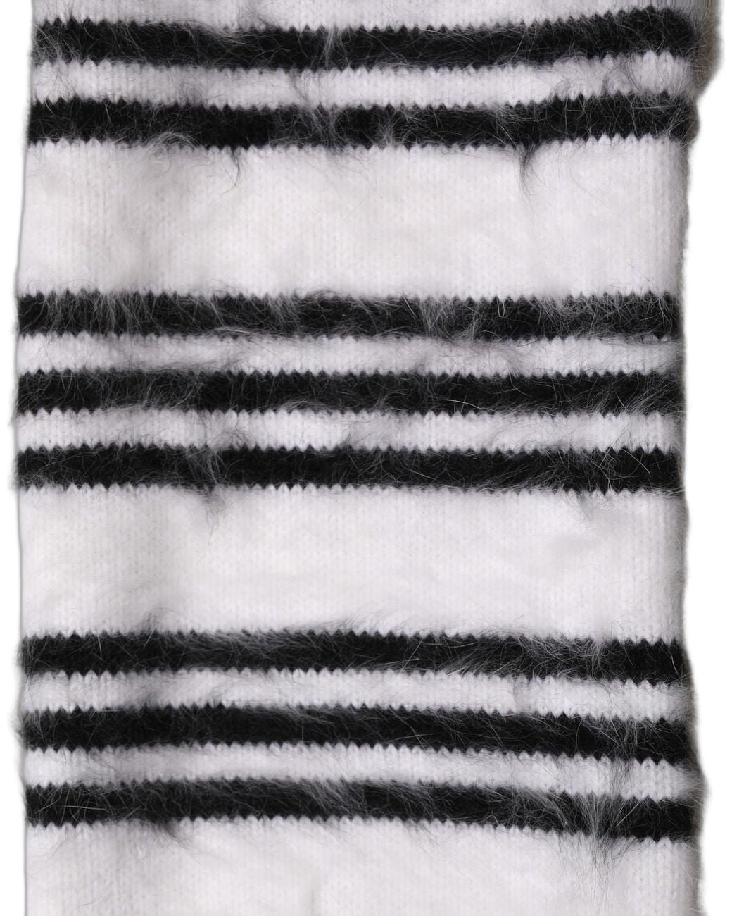 Dolce & Gabbana White Black Striped Skinny Neck Warmer Scarf