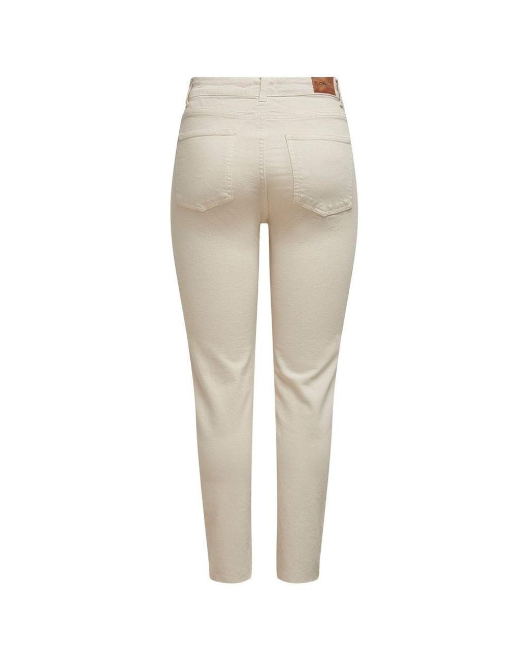 ONLY Natural Beige Cotton Jeans & Pant