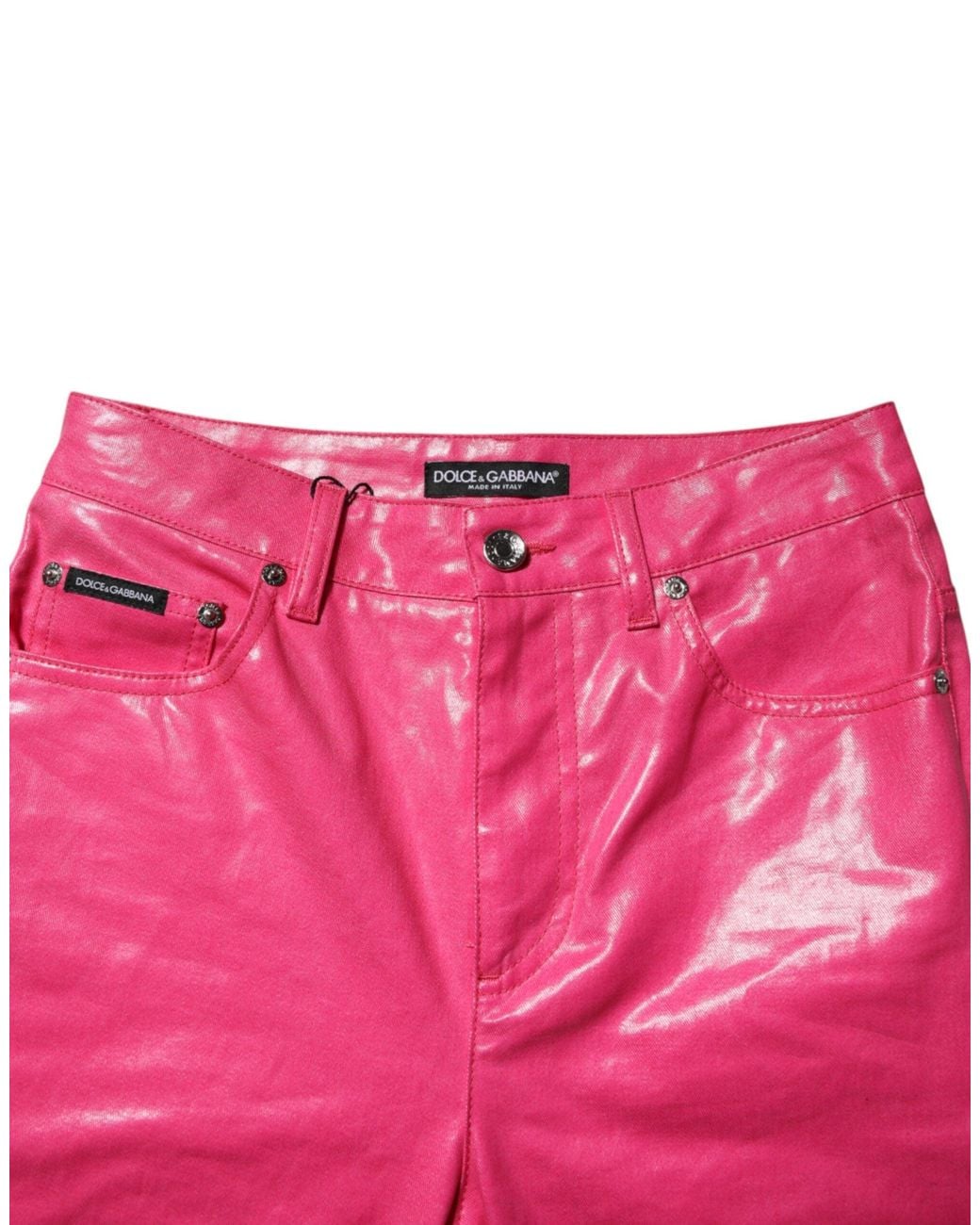 Dolce & Gabbana Pink Cotton High Waisted Skinny Denim Jeans for men