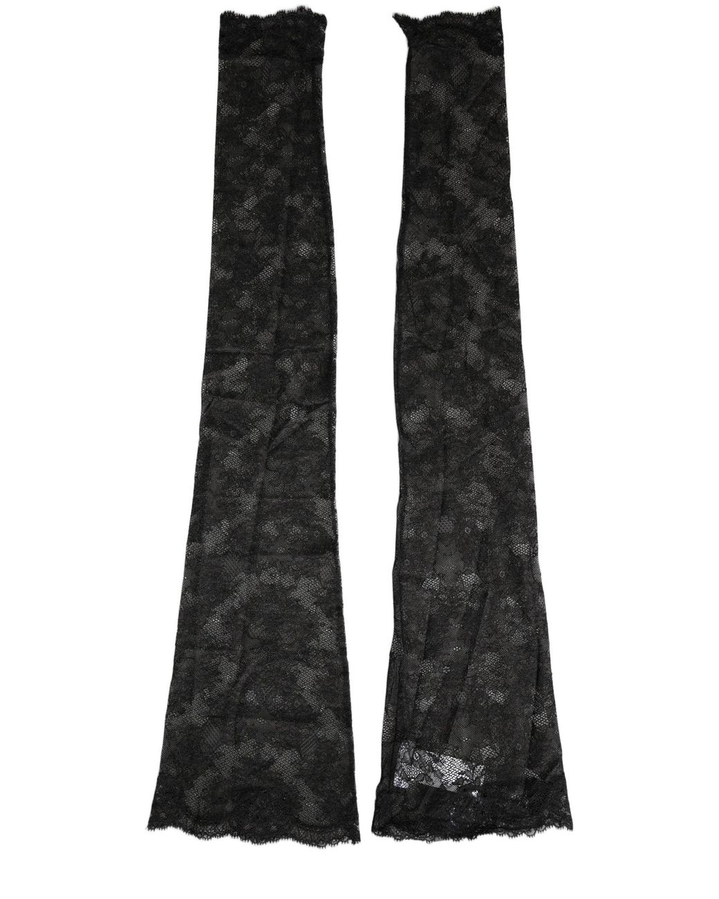 Dolce & Gabbana Black Floral Lace Nylon Stretch Knee High Socks