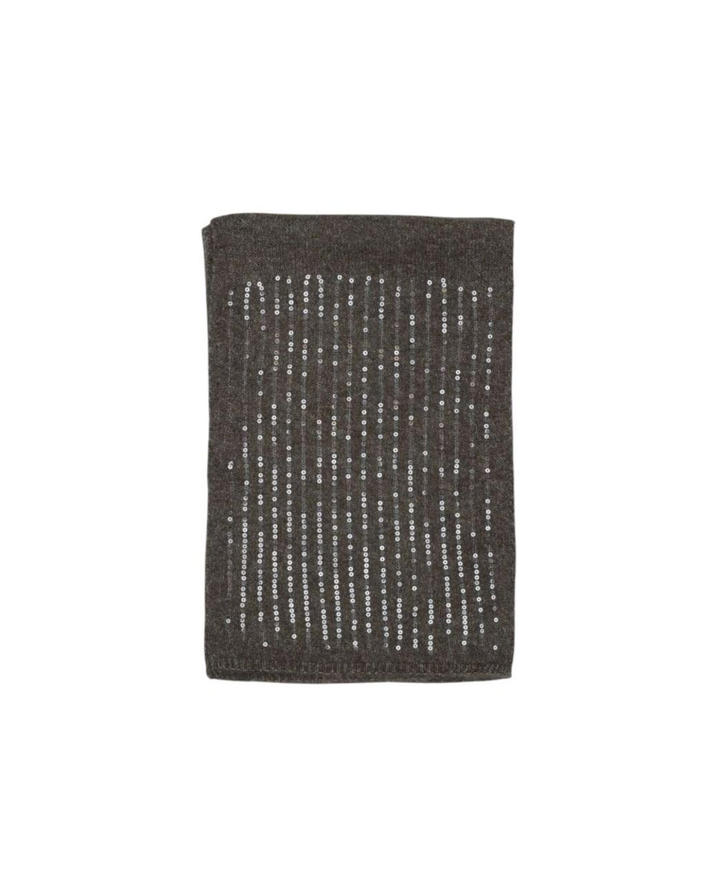 Pieces Gray Bicolor Recycled Polyester Scarf