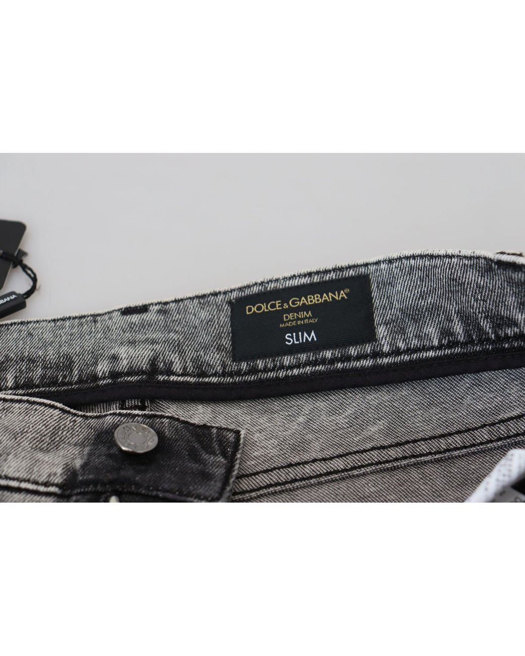 Dolce & Gabbana Black Washed Cotton Slim Fit Denim Jeans for men