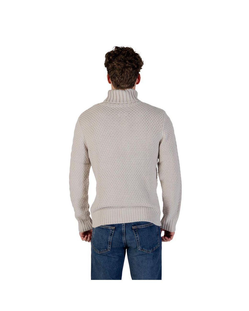 Gianni Lupo Gray Marabou Turtleneck for men