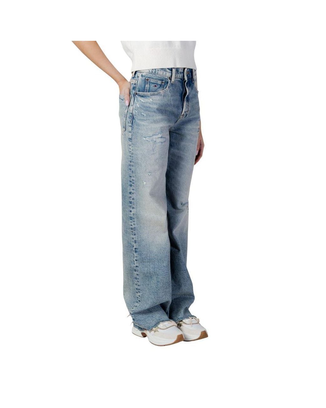 Tommy Hilfiger Light Blue Recycled Cotton Bootcut Jeans