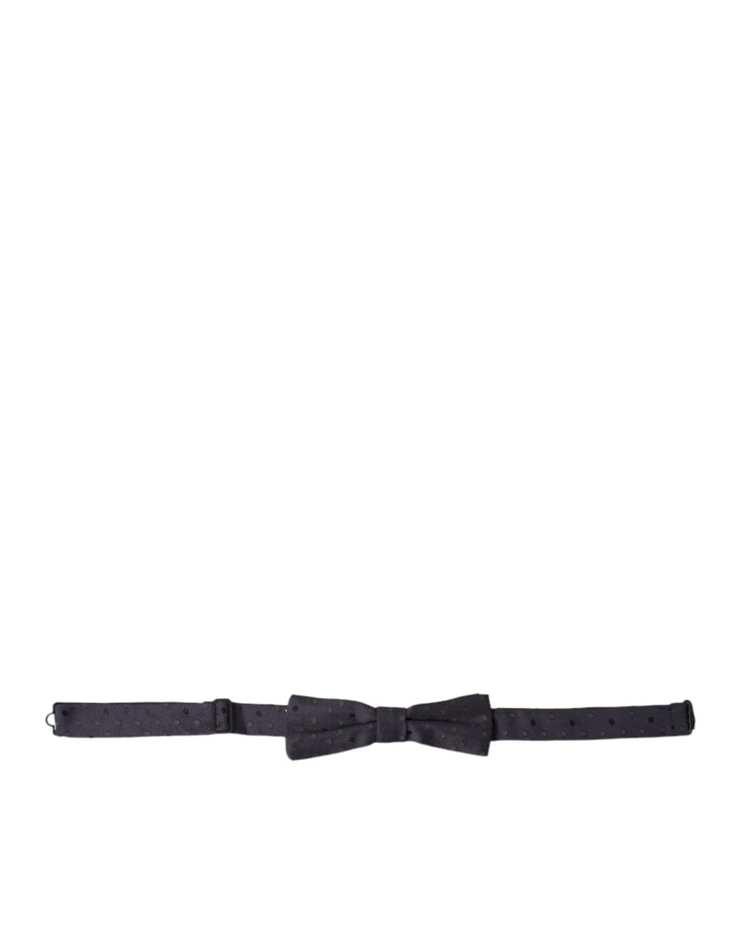 Dolce & Gabbana White Polka Dot Silk Adjustable Neck Papillon Bow Tie for men
