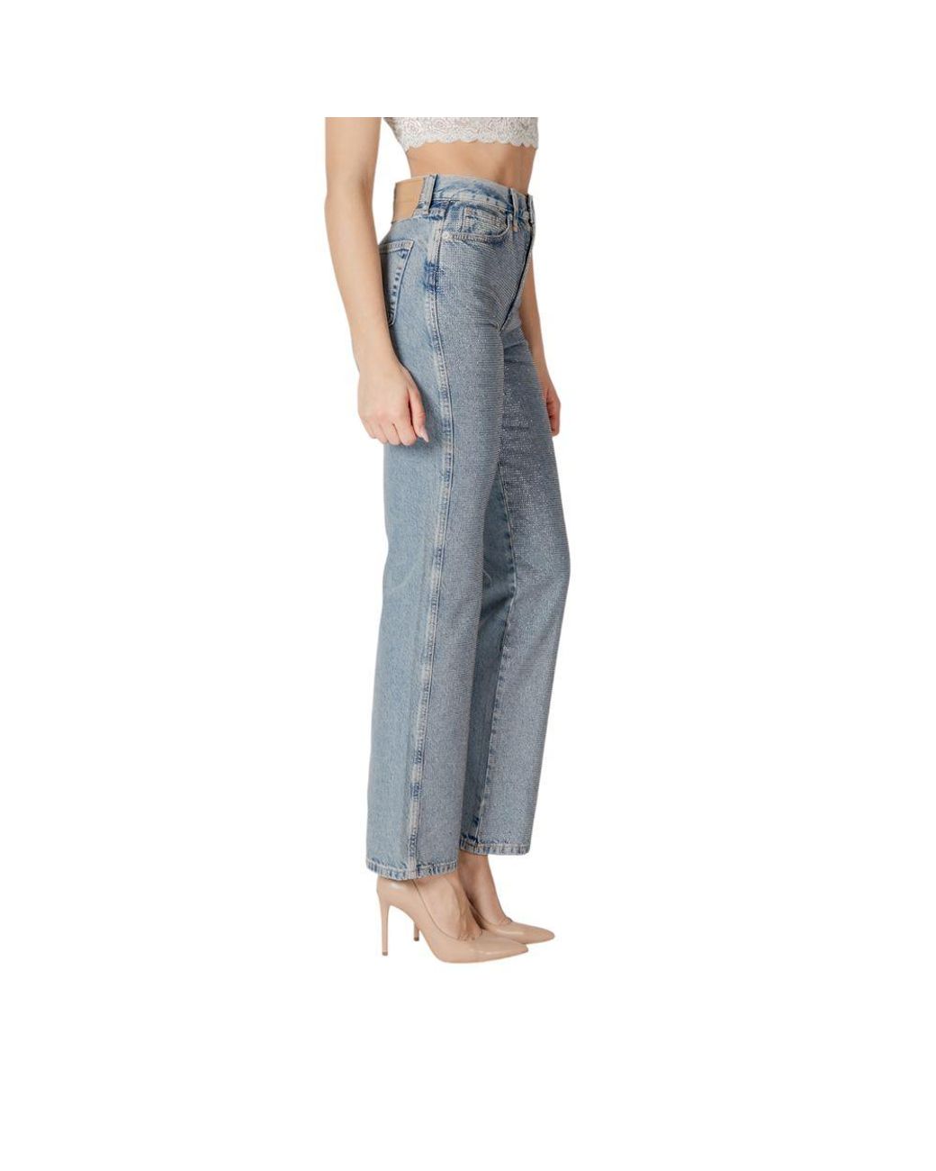 ONLY Blue Cotton Mom Jeans