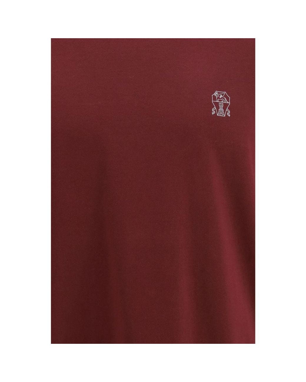 Brunello Cucinelli Red Bordeaux Cotton T for men