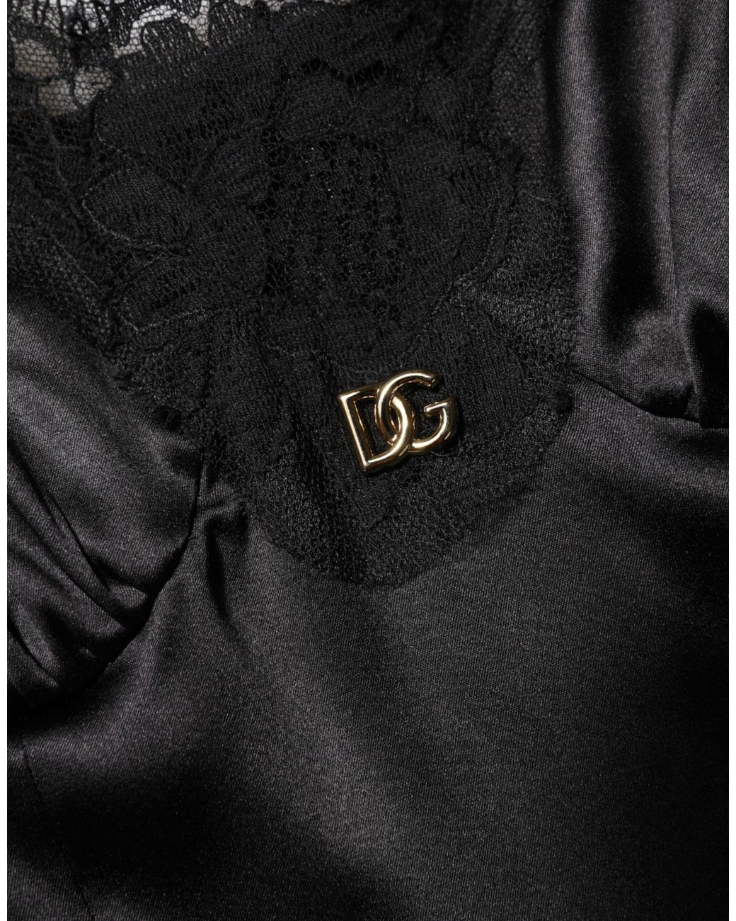 Dolce & Gabbana Black Lace Trimmed Slip Dress