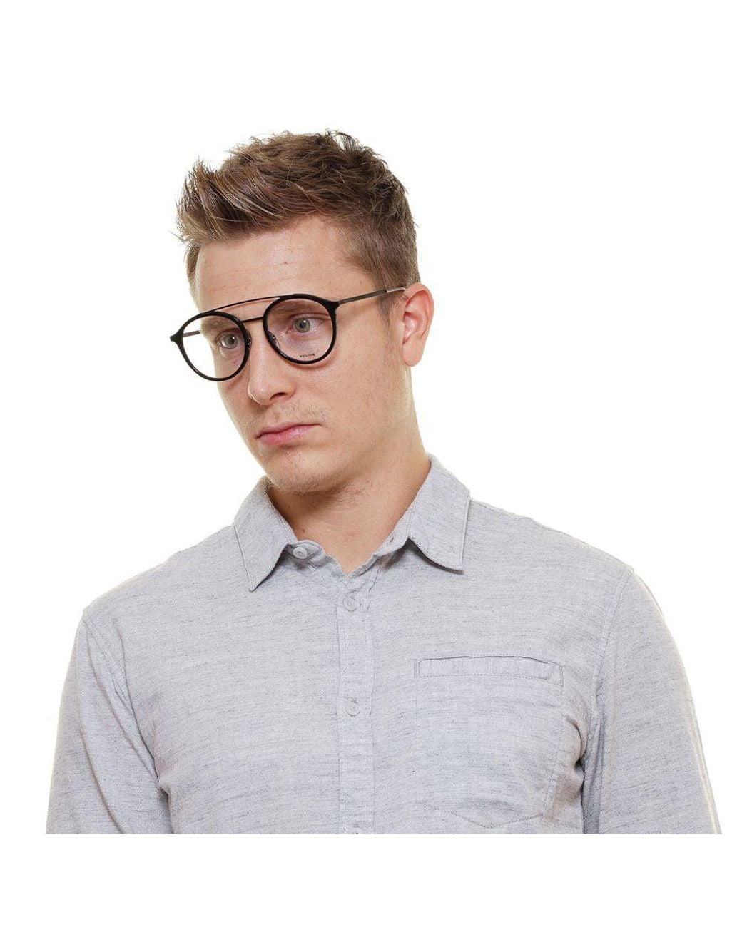 Police Black Metal & Plastic Glasses (frames) for men