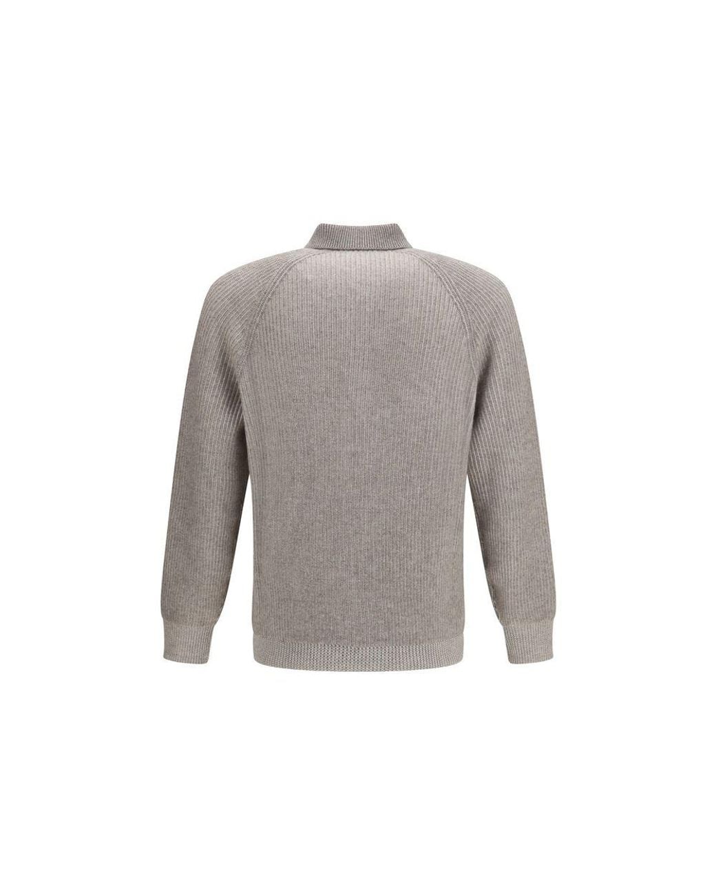 Brunello Cucinelli Gray Cashmere Sweater for men