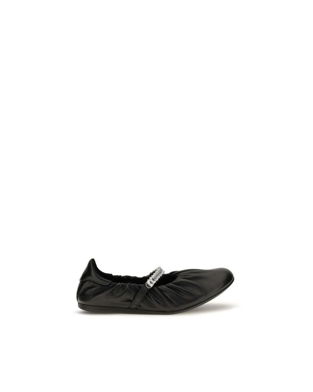 Jimmy Choo Black Calf Leather Bos Taurus Ballet Flats