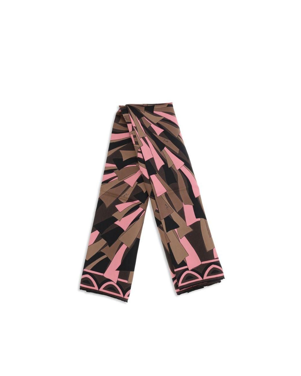 Emilio Pucci Pink Multicolor Silk Scarf