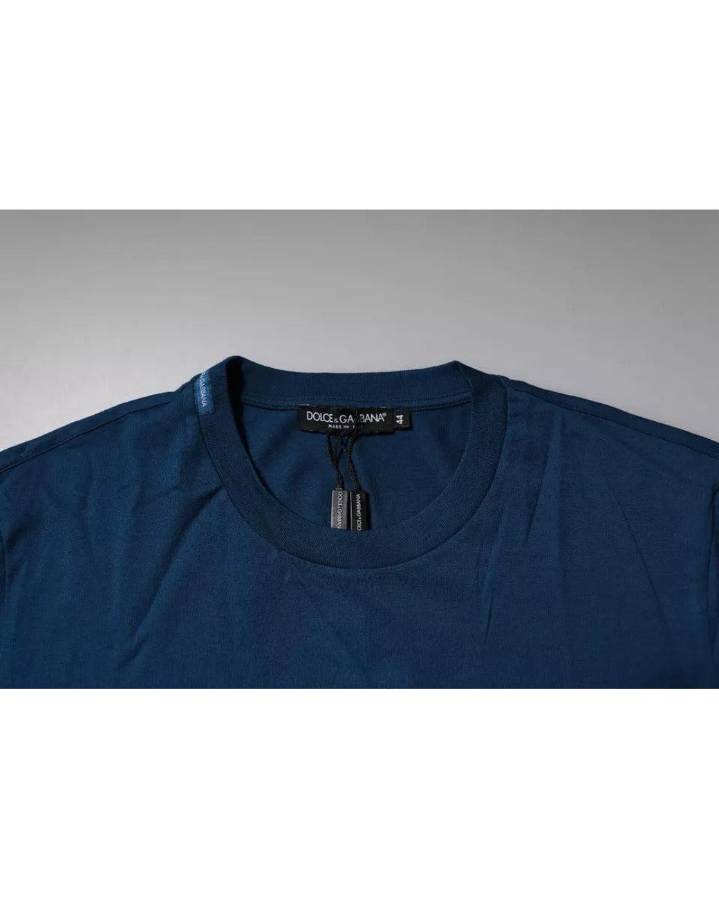 Dolce & Gabbana Blue Bee Crown Tee Embroidered for men