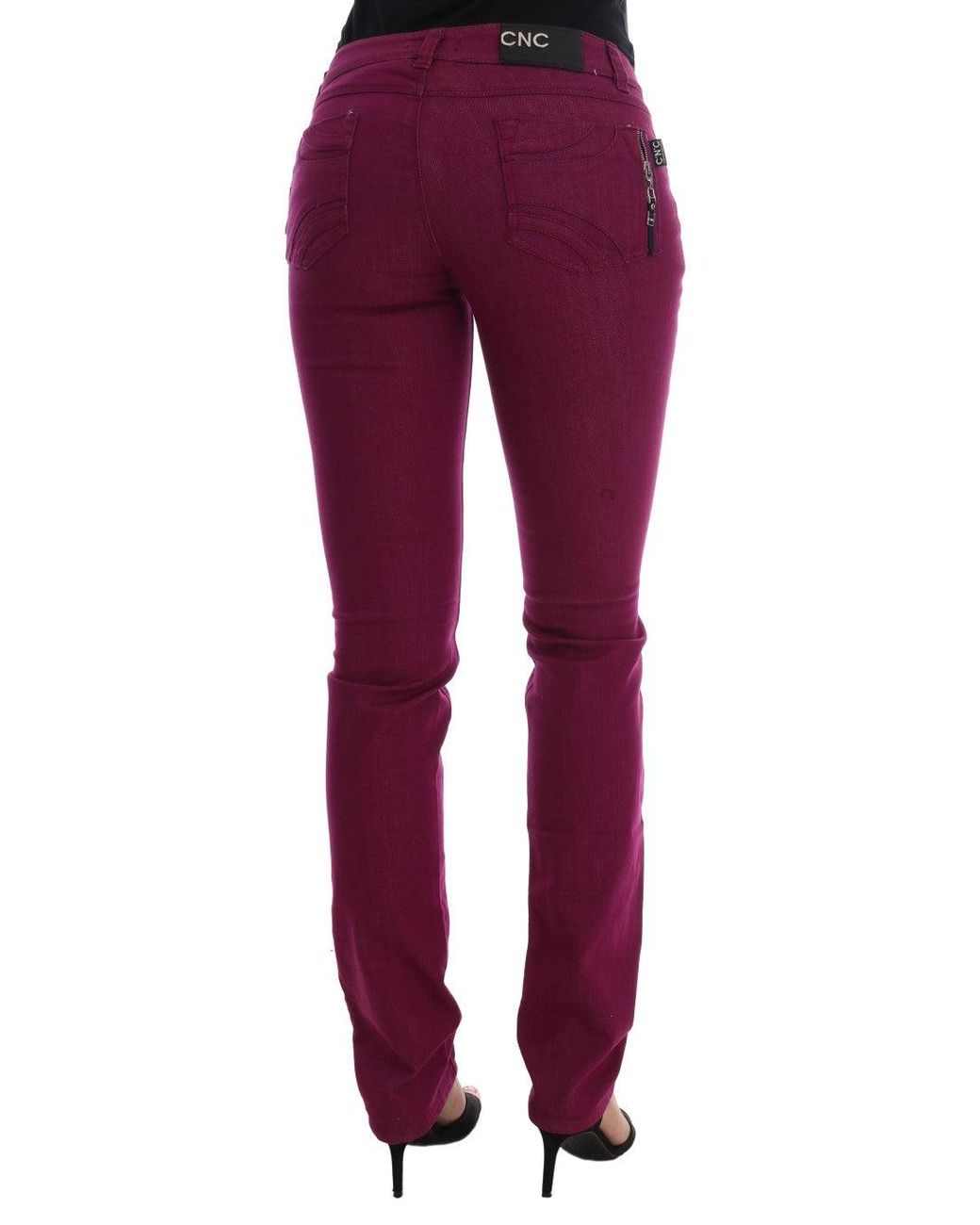 CoSTUME NATIONAL Red Cotton Stretch Slim Denim Jeans