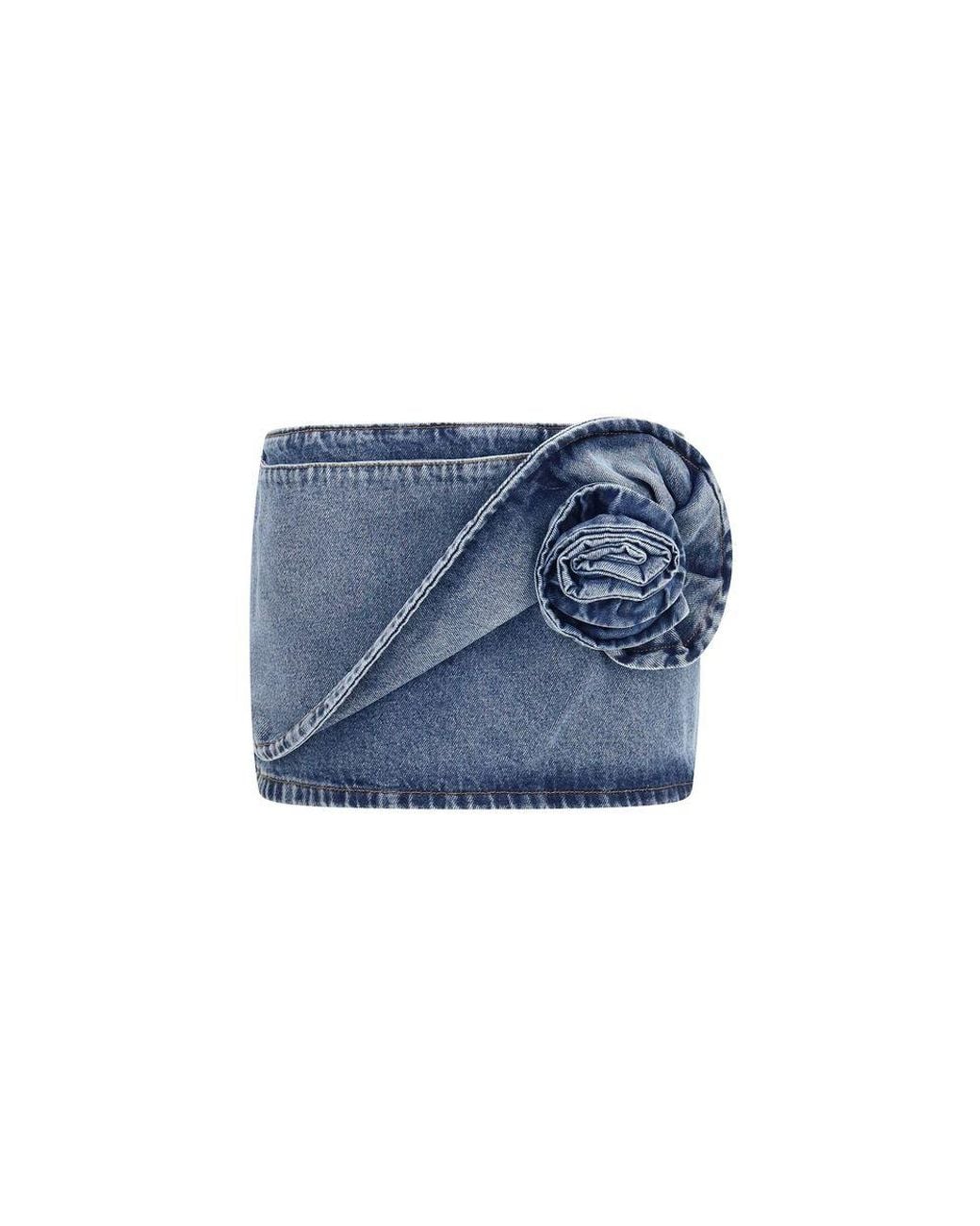 Magda Butrym Blue Cotton Mini Skirt