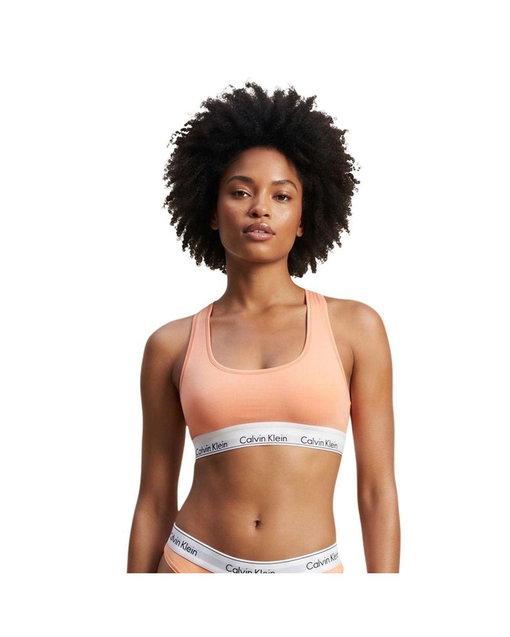Calvin Klein Green Orange Cotton Bra