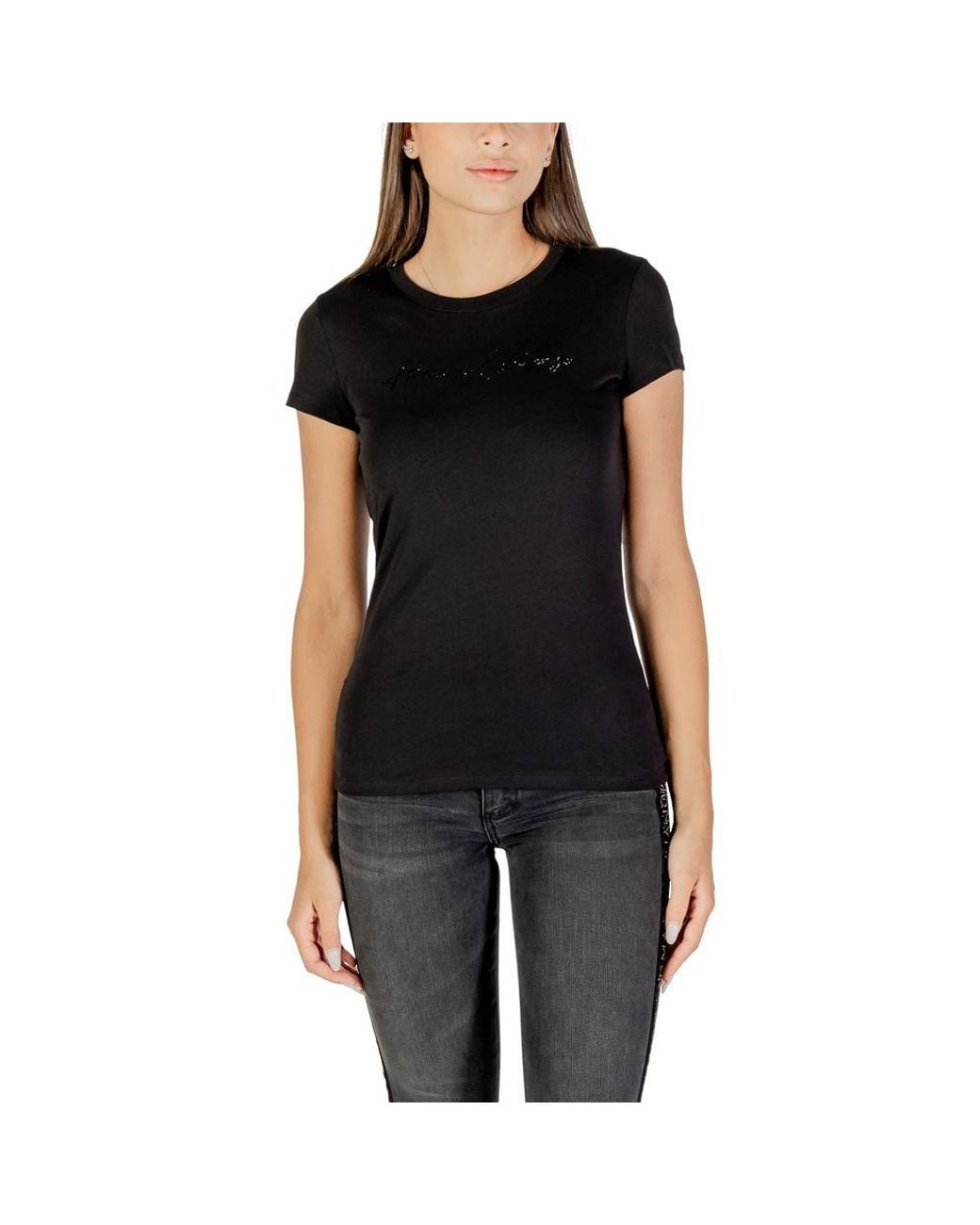 ARMANI EXCHANGE Black Cotton T-Shirt