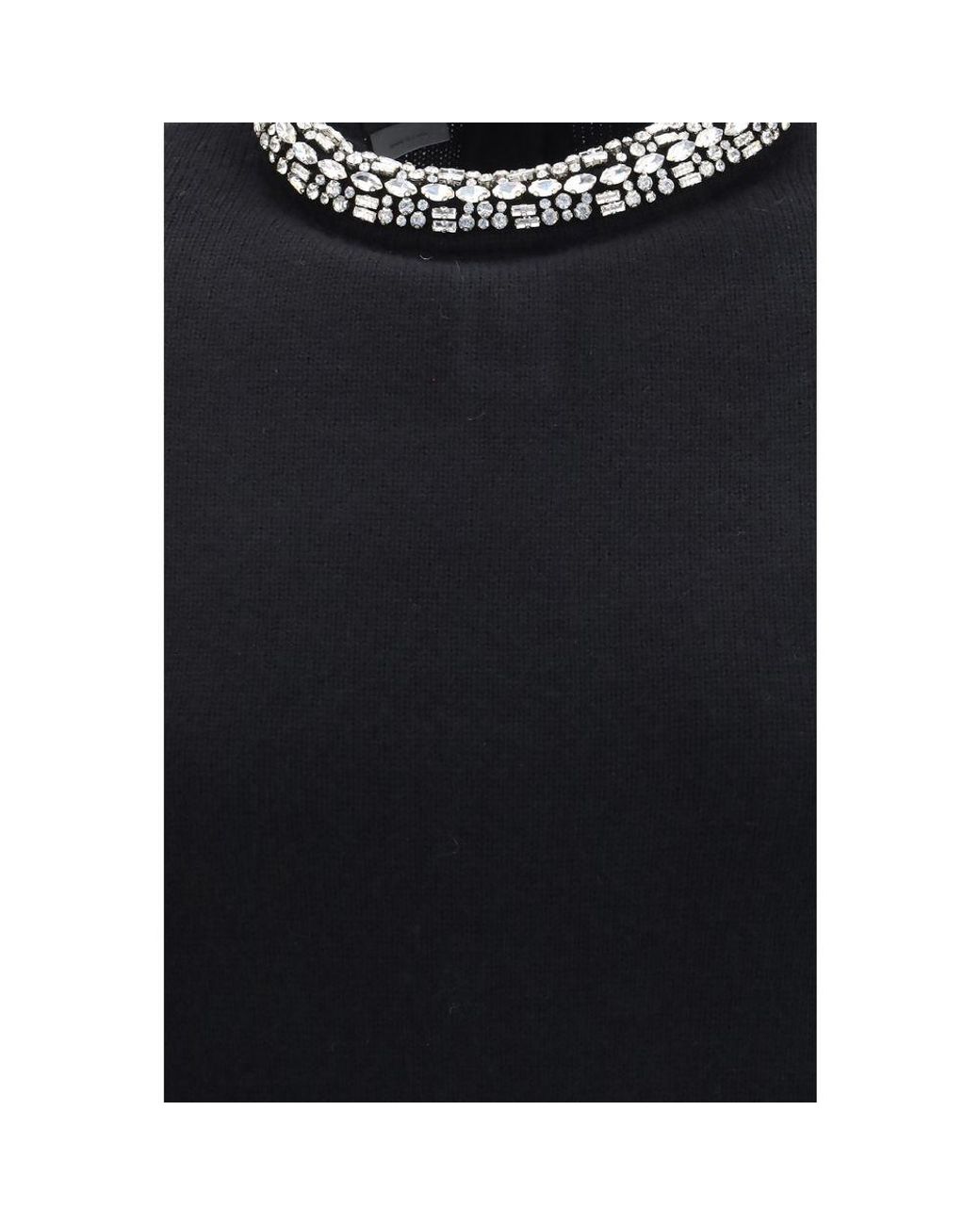 Pinko Blue Black Wool Oves Aries Sweatshirt