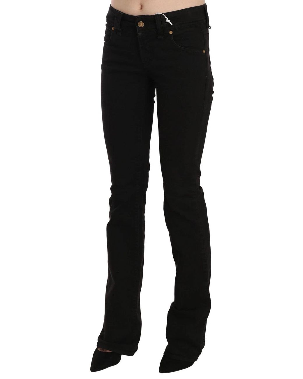 John Galliano Black Low Waist Slim Leg Skinny Denim Casual Pants Jeans
