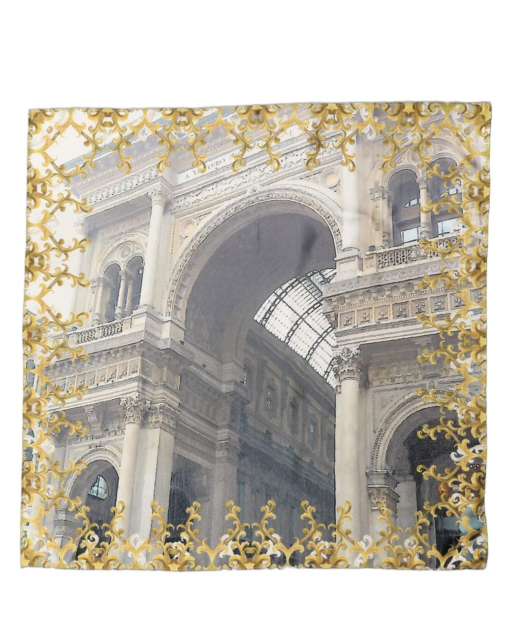 Dolce & Gabbana Metallic Multicolor Printed Silk Square Foulard Scarf