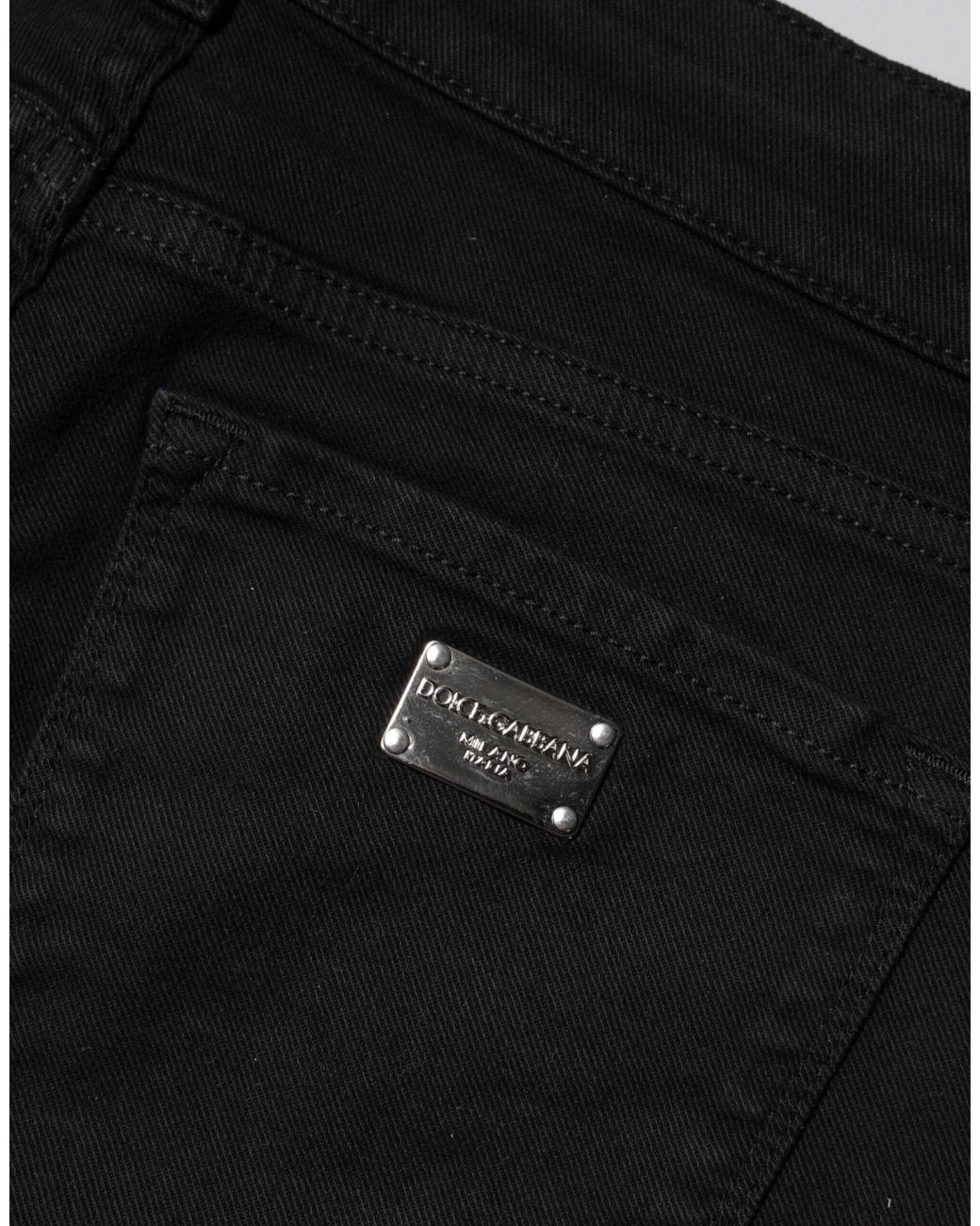 Dolce & Gabbana Black Slim Fit Jeans Cotton