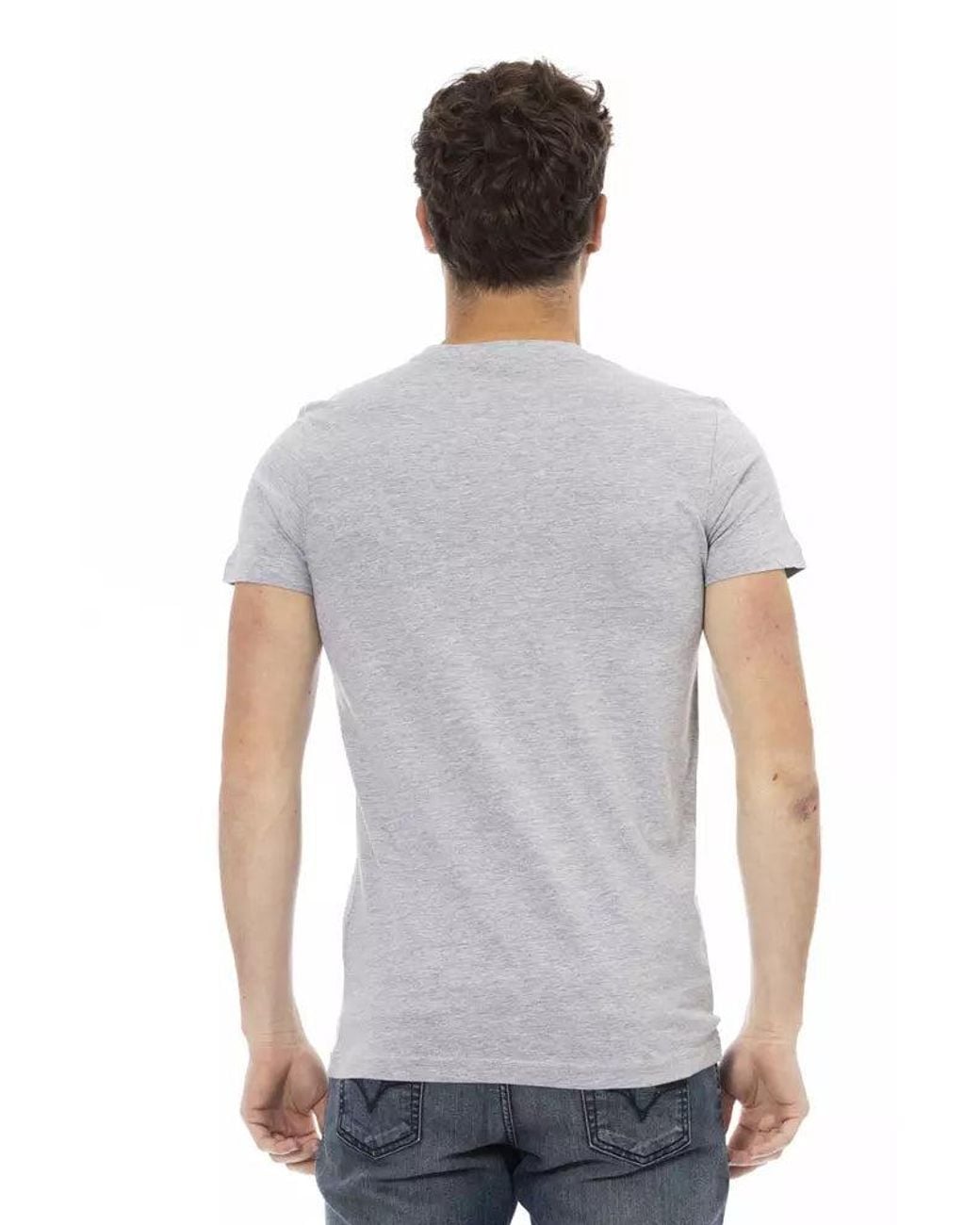 TRUSSARDI ACTION White Gray Cotton Men T for men