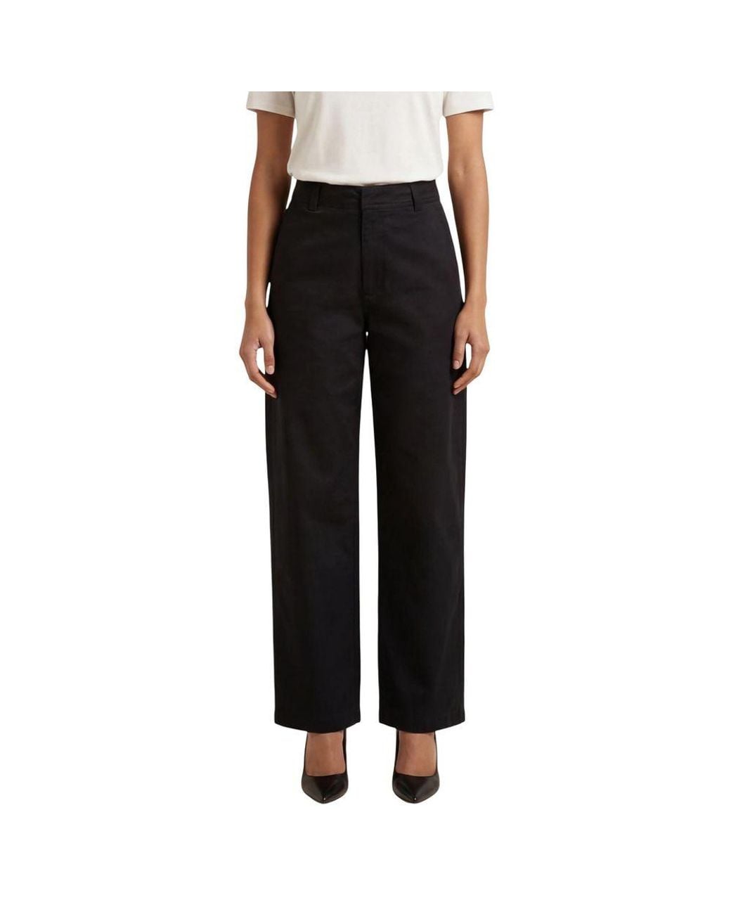 Jacqueline De Yong Black Cotton Casual Pants