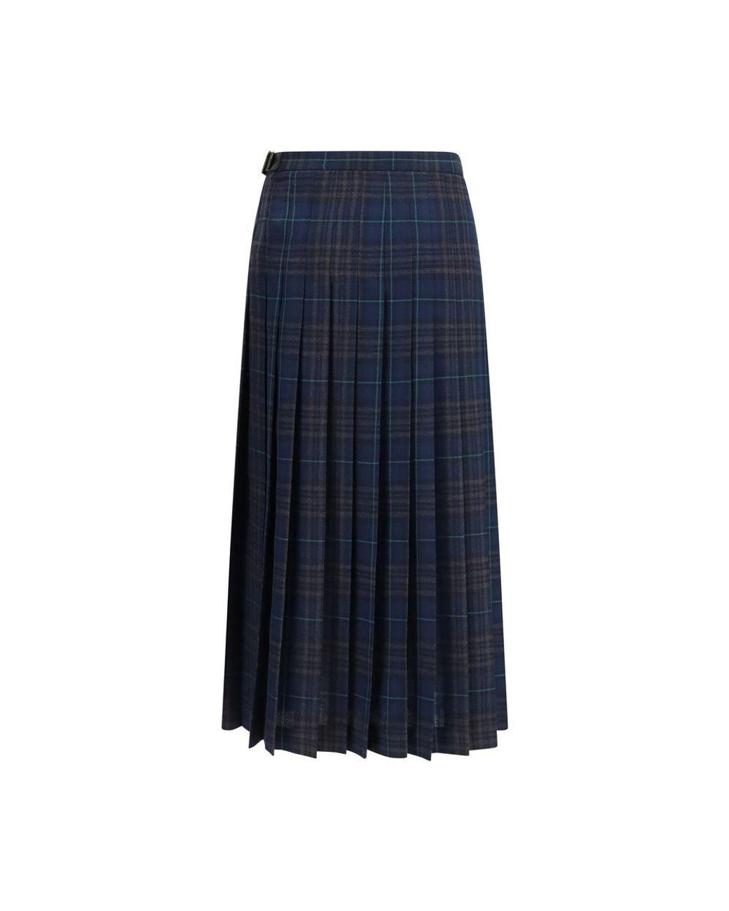 Burberry Blue Polyester Long Skirt