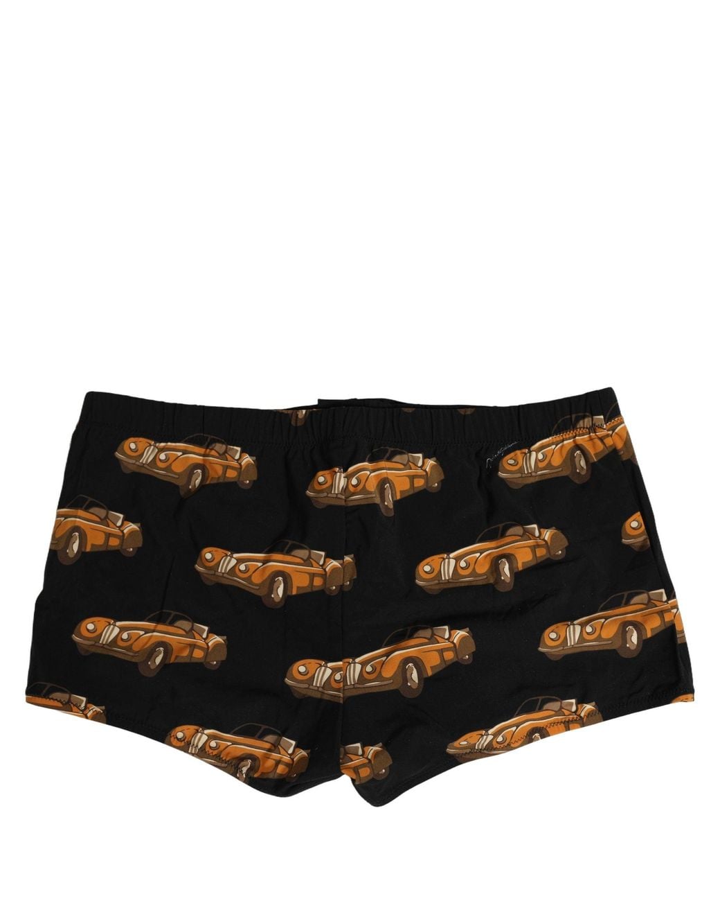 Dolce & Gabbana Black Car Print Swim Trunk Beachwear Swimwear Blended Fabric Clothing for men