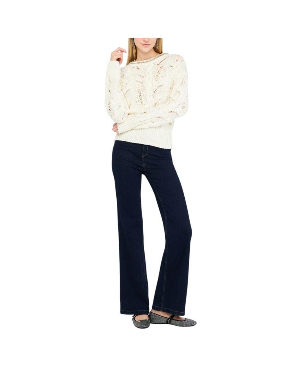 Liu Jo White Marabou Sweatshirt