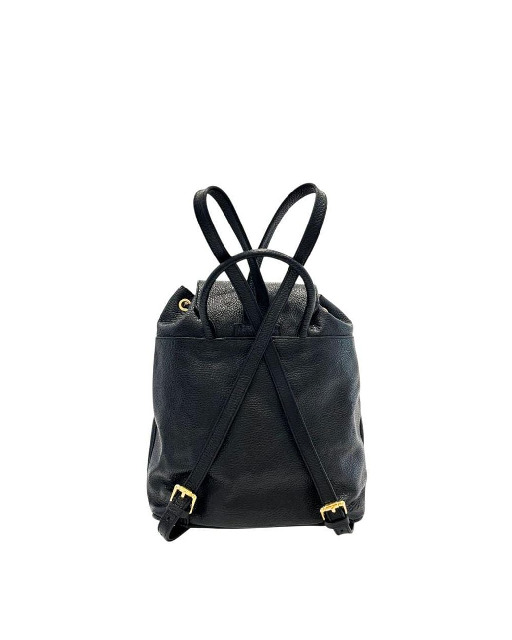 Baldinini Black Leather Backpack