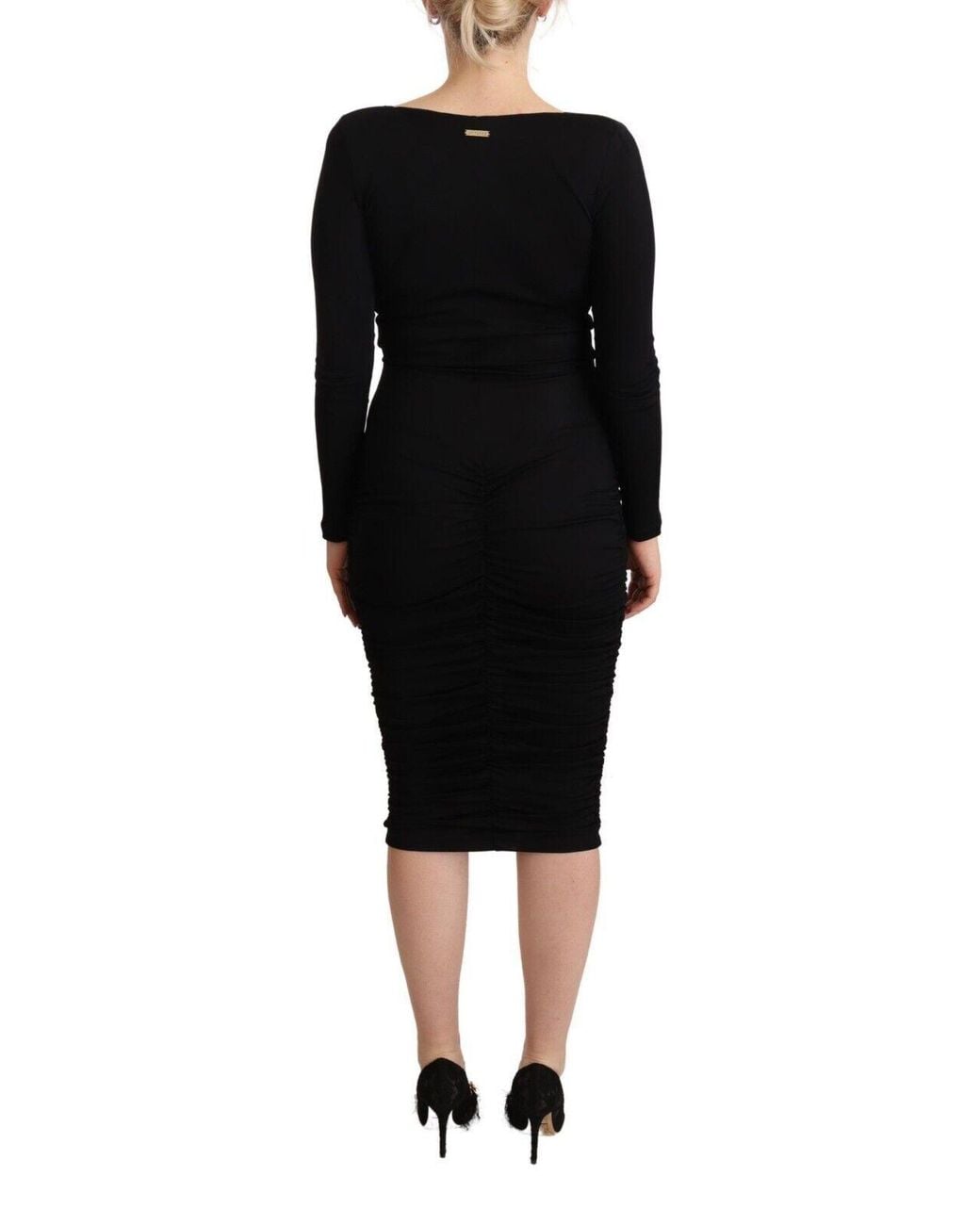 Gianfranco Ferré Black Elegant Sheath Dres With Sweetheart Neckline