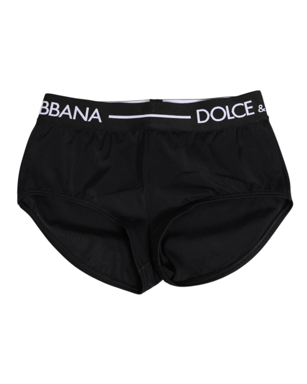 Dolce & Gabbana Black Nylon Logo Waistband Shorts Underwear Elastane