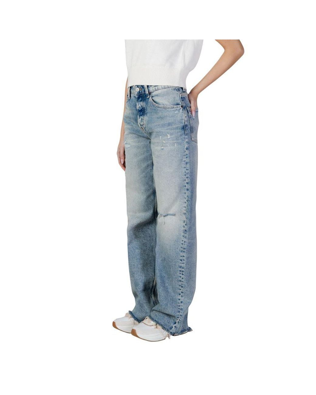 Tommy Hilfiger Light Blue Recycled Cotton Bootcut Jeans