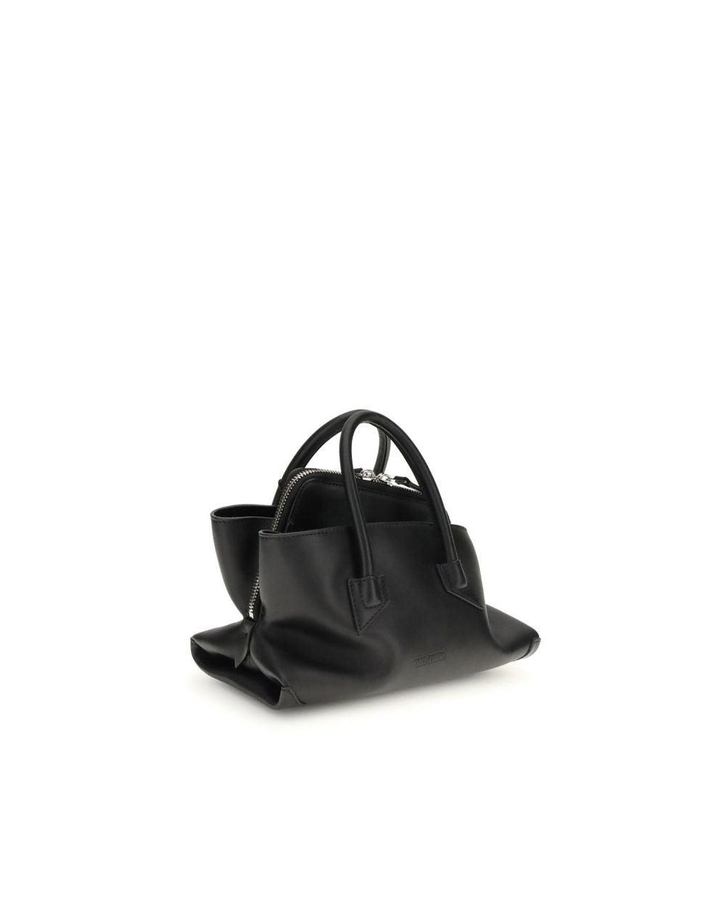 The Attico Black La Passeggiata Mini Leather Shoulder Bag